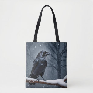 Bolso De Tela Pájaro negro oscuro de raven