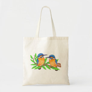 Bolso De Tela Pájaro pescador en la naturaleza de rama arte de 