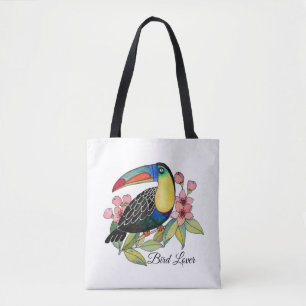 Bolso De Tela Pájaro Turco Acuático Con Flores