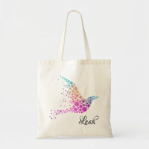Bolso De Tela Pájaro volador colorido con personalización de nom