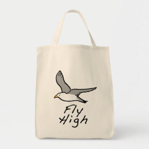 Bolso De Tela Pájaro volando. Ilustración de gaviota en vuelo. T