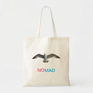 Bolso De Tela Pájaro volando y caligrafía