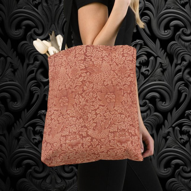 Bolso De Tela Pájaro y Anémona por William Morris, Naturaleza Vi (Bird and Anemone by William Morris, Vintage Nature Tote Bag)
