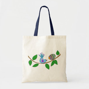 Bolso De Tela Pájaro y arte popular ucraniano de Pysanka