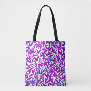 Bolso De Tela Pájaro y granada Art Nouveau, púrpura anquilosante