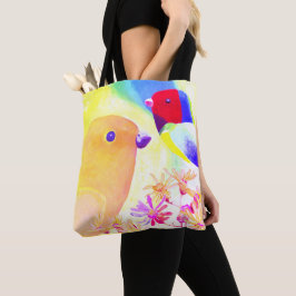 Bolso De Tela Pájaros Brillantes de Tinte Tie-Dye