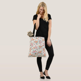 Bolso De Tela Pájaros De Flor Rosa De Primavera Tote Bag