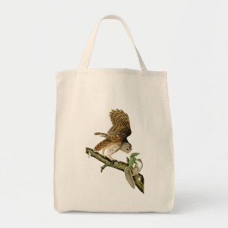 Bolso De Tela Pájaros de John James Audubon del búho barrado de