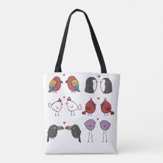 Bolso De Tela Pájaros Enamorados