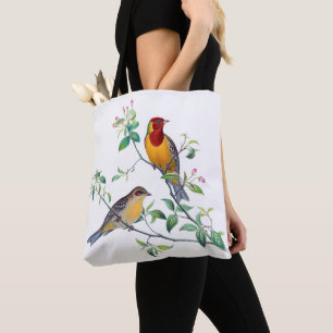 Bolso De Tela Pájaros escribiendo en ramas