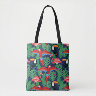 Bolso De Tela Pájaros tropicales en colores brillantes