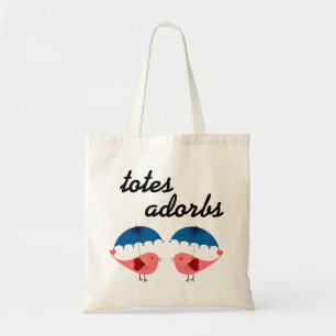 Bolso De Tela Pájaros y paraguas lindos de Adorbs de los totes