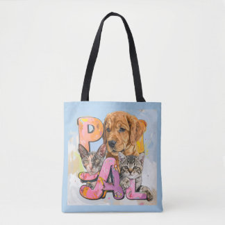 Bolso De Tela Pal Dog and Cats Plus Personalize Name 