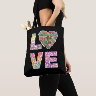 Bolso De Tela Palabra apilada de amor