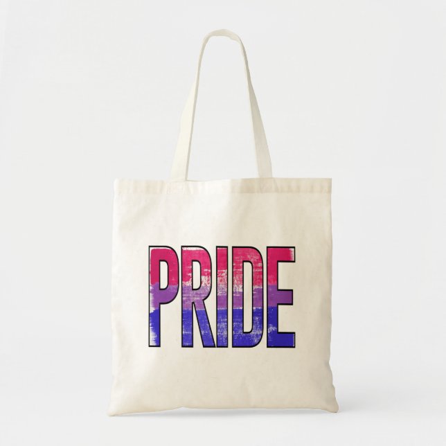 Bolso De Tela Palabra de Orgullo Bisexual (Frente)
