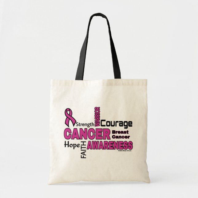 Bolso De Tela Palabras... Cáncer de Mama (Frente)