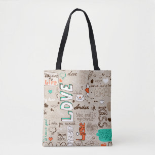 Bolso De Tela Palabras de amor