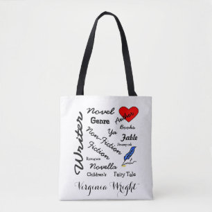 Bolso De Tela Palabras de escritor-autor personalizadas