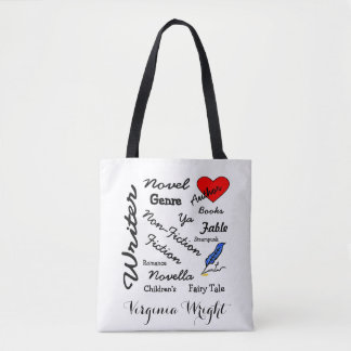 Bolso De Tela Palabras de escritor-autor personalizadas