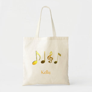 Bolso De Tela Palabras musicales personalizadas Forma de corazón