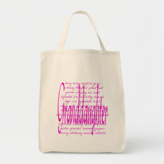 Bolso De Tela Palabras para la nieta en rosa