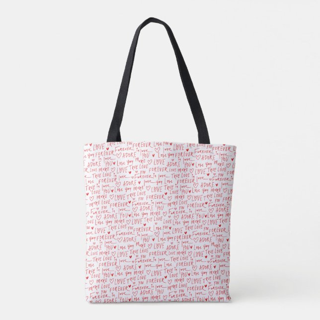 Bolso De Tela Palabras Románticas del Día de San Valentín (Reverso)