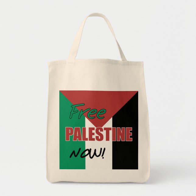 Bolso De Tela Palestina Libre ahora bandera palestina (Frente)