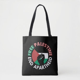 Bolso De Tela Palestina Libre termina con bandera del Apartheid 