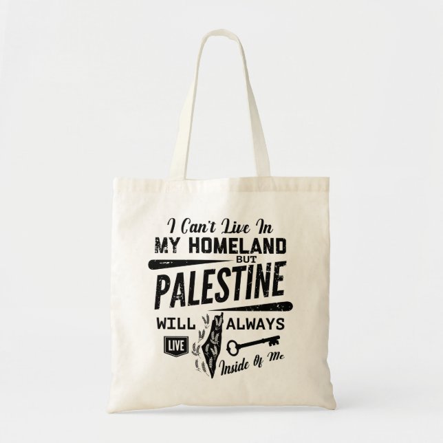 Bolso De Tela Palestina siempre vivirá dentro de mí-blan (Frente)