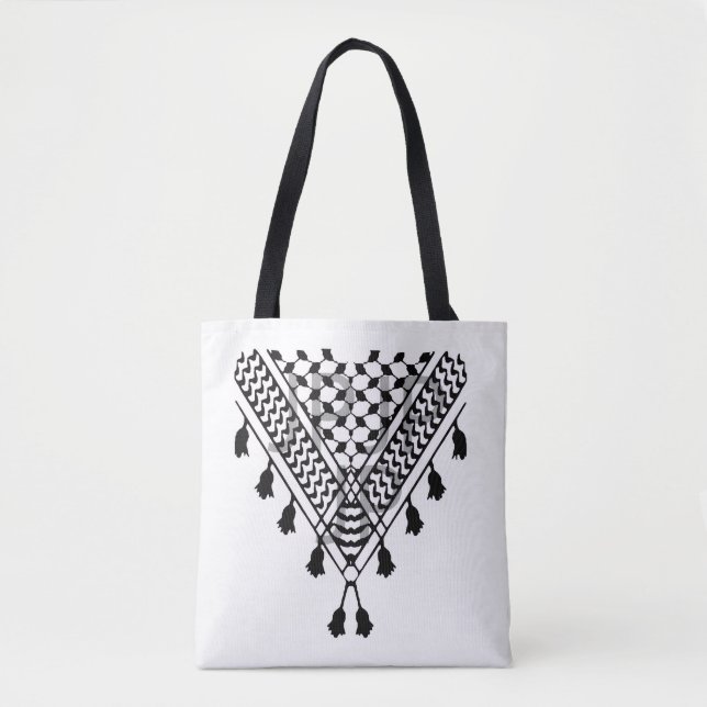 Bolso De Tela Palestinian Keffiyeh Tote Bag (Anverso)