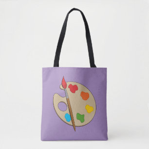 Bolso De Tela Paleta de artista con pincel de pintura