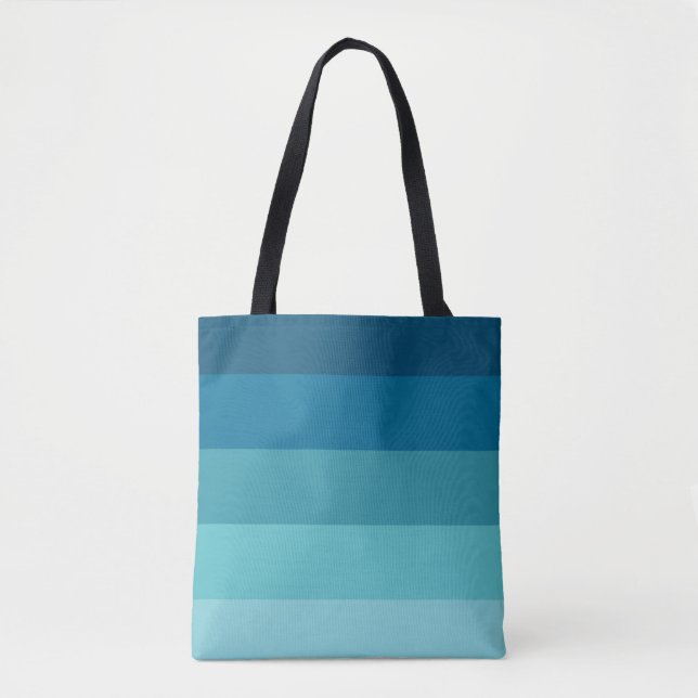 Bolso De Tela Paleta de rayas azules (Anverso)