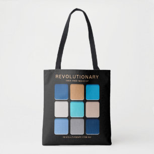 Bolso De Tela Paleta de Sombras de Ojos Azules Modernos Nombre M