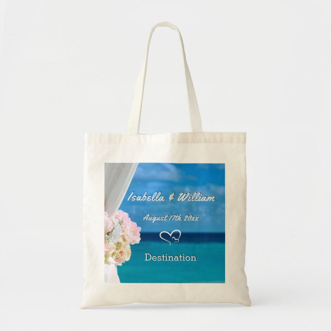 Bolso De Tela Palm Beach Tropical Summer Palm Beach Wedding Favo (Frente)