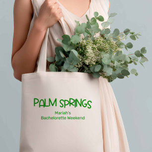 Bolso De Tela Palm Springs Retro Bachelorette Verde Retro