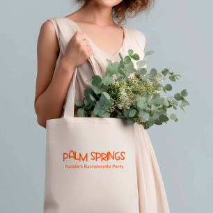 Bolso De Tela Palm Springs Retro Naranja Minimalista Bachelorett