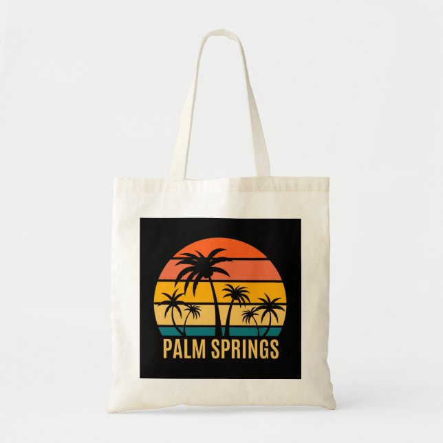 Bolso De Tela Palm Springs Sunset Y Palm Trees Beach (Frente)