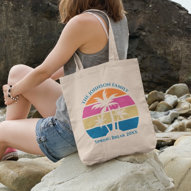 Bolso De Tela Palm Tree Beach Trip Sunset Cute Personalizado (Subido por el creador)