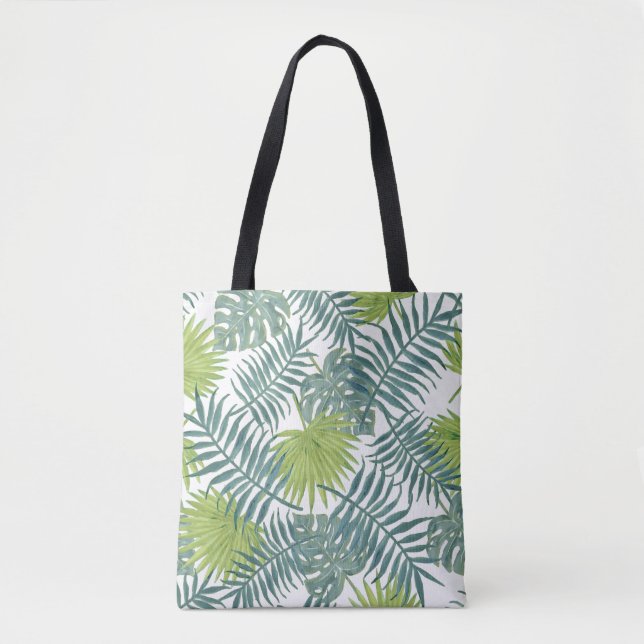 Bolso De Tela Palm Tree Fronds Pintando Hawaian (Anverso)
