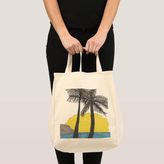 Bolso De Tela Palm Tree Sunrise Silhouette (Anverso (producto))