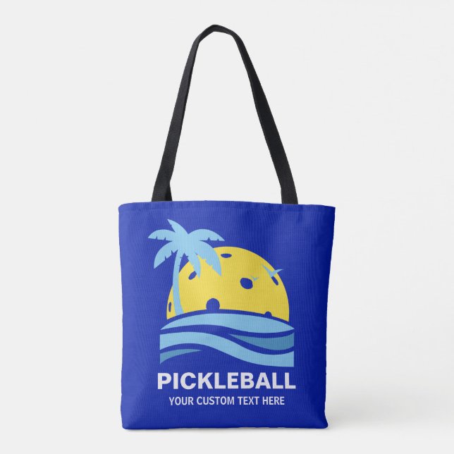 Bolso De Tela Palm Tree Tropical De Baloncesto Salto Personaliza (Reverso)