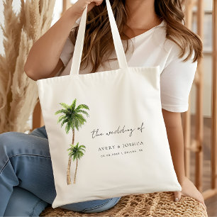 Bolso De Tela Palm Tree Tropical Destination Wedding Favor