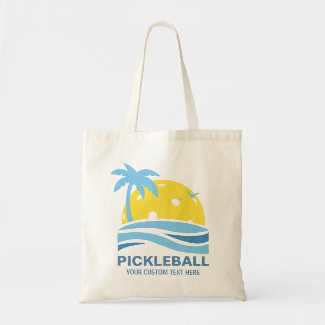 Bolso De Tela Palm Tree Tropical Pickleball Gear Personalizado T (Frente)