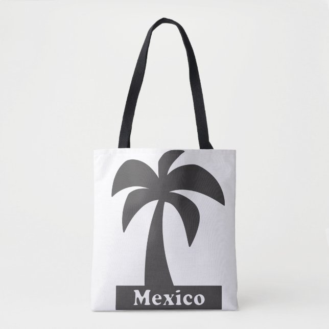 Bolso De Tela Palm Tree (vacaciones en México) - Personalizado A (Anverso)