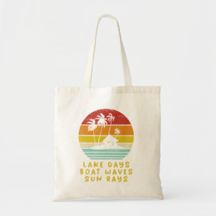 Bolso De Tela Palm Trees Beach Hut Family Vacation Retro