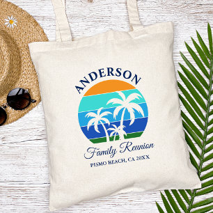 Bolso De Tela Palm Trees de Playa de Verano de Reunión Familiar