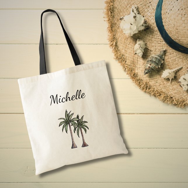 Bolso De Tela Palm Trees Tropicales Foliage Botánico (Subido por el creador)