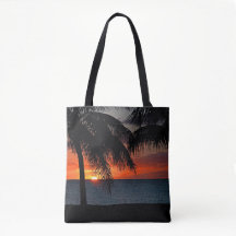 Palm Tremens Tropical Sunset Beach Océano Caribe