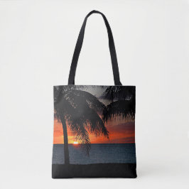 Bolso De Tela Palm Tremens Tropical Sunset Beach Océano Caribe