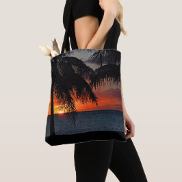 Bolso De Tela Palm Tremens Tropical Sunset Beach Océano Caribe